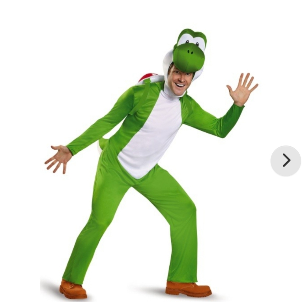 Mens Yoshi Costume Super Mario Bros Size Medium Halloween Cosplay